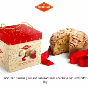 Panettone classico alle nocciole con mandorle 1kg.